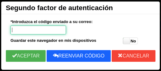 Segundo factor de autenticación