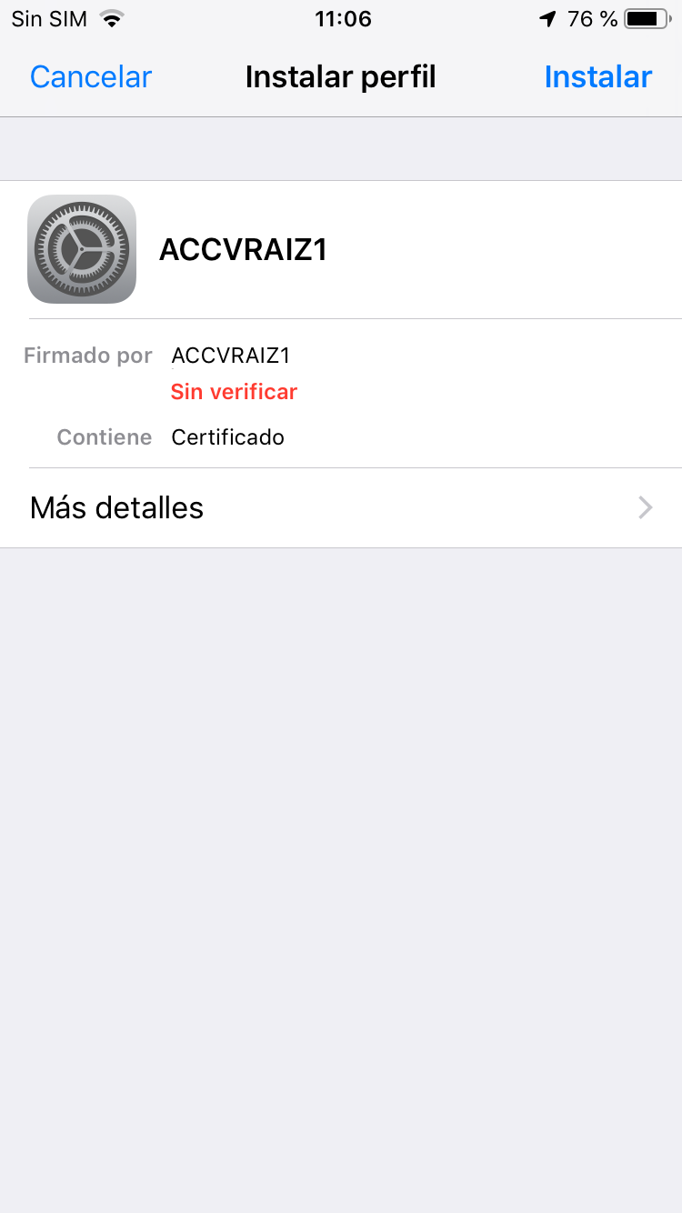 Instalando el certificado raíz